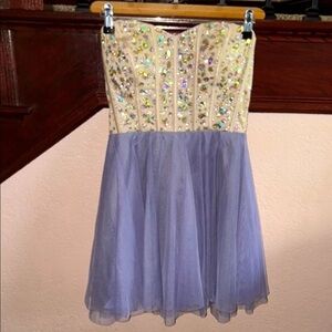 Nights by Teeze Me Women’s Juniors Size 3 Gemstone Studded Lavender Tutu Dress